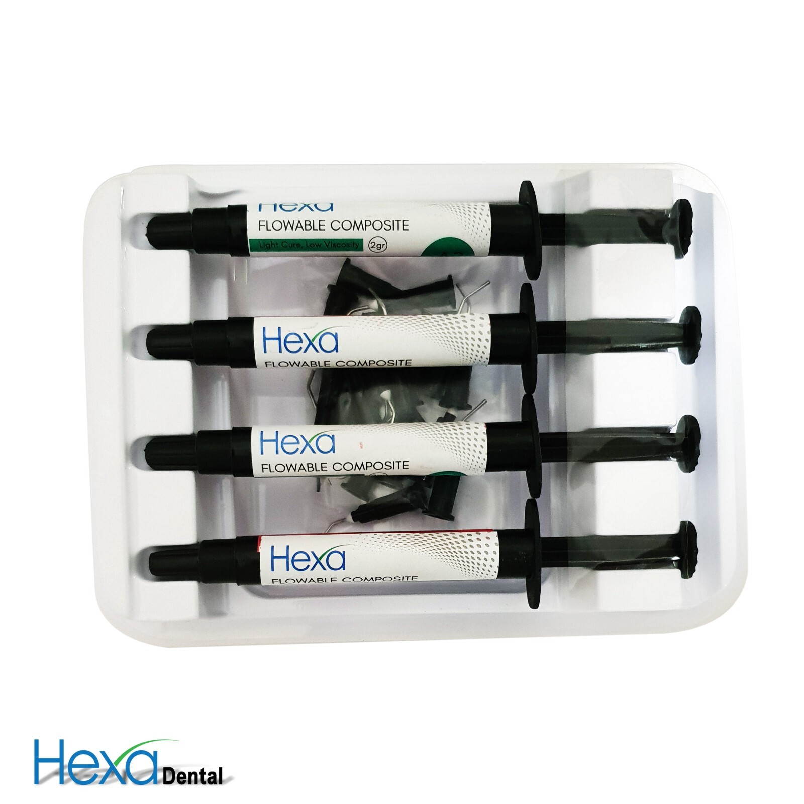 Hexa A3 Flowable Composite Light Cure, Low Viscosity (4 x 2gm Syringes, 20 Tips)