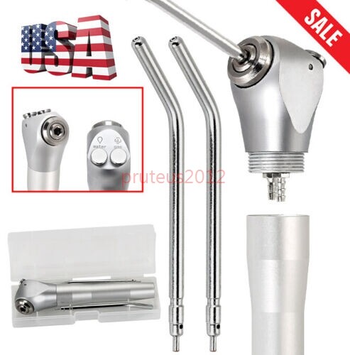 Dental Air Water Spray Triple 3 Way Syringe Handpiece with 2 Nozzles/Tips/Tubes