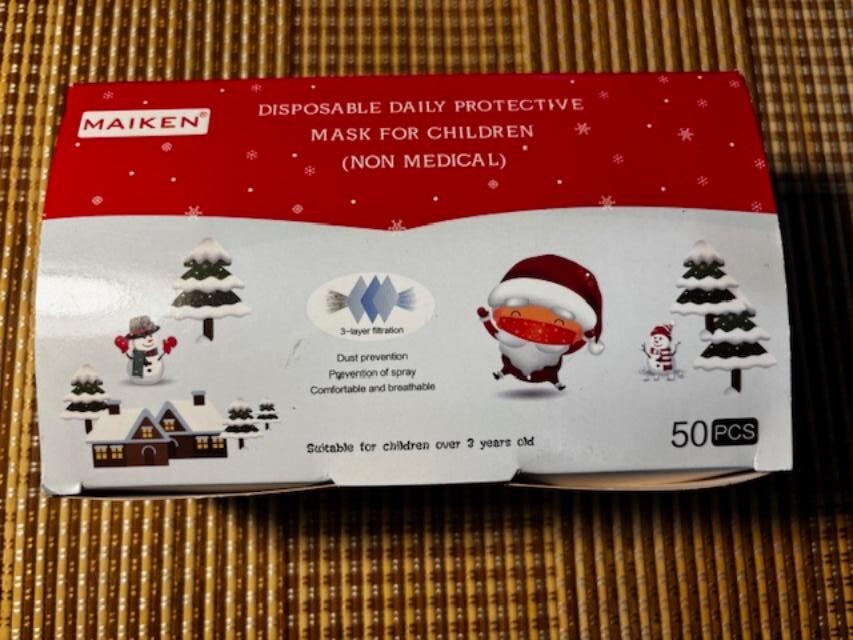 Christmas disposable daily protective mask for children 50pcs