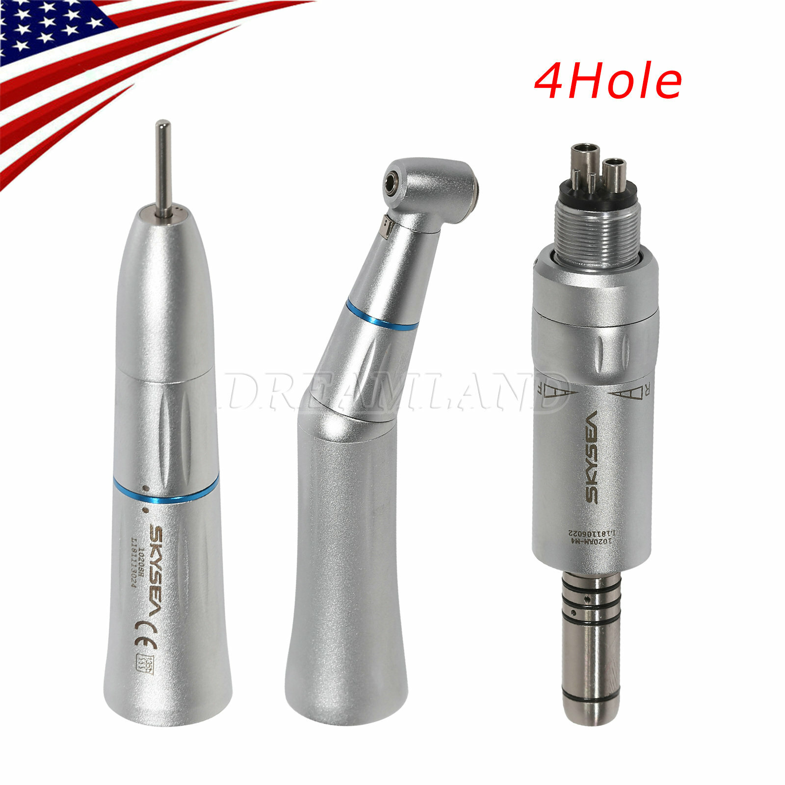 SKYSEA Dental Inner Water Slow Low Speed Handpiece Push E-type 4Hole Motor DH