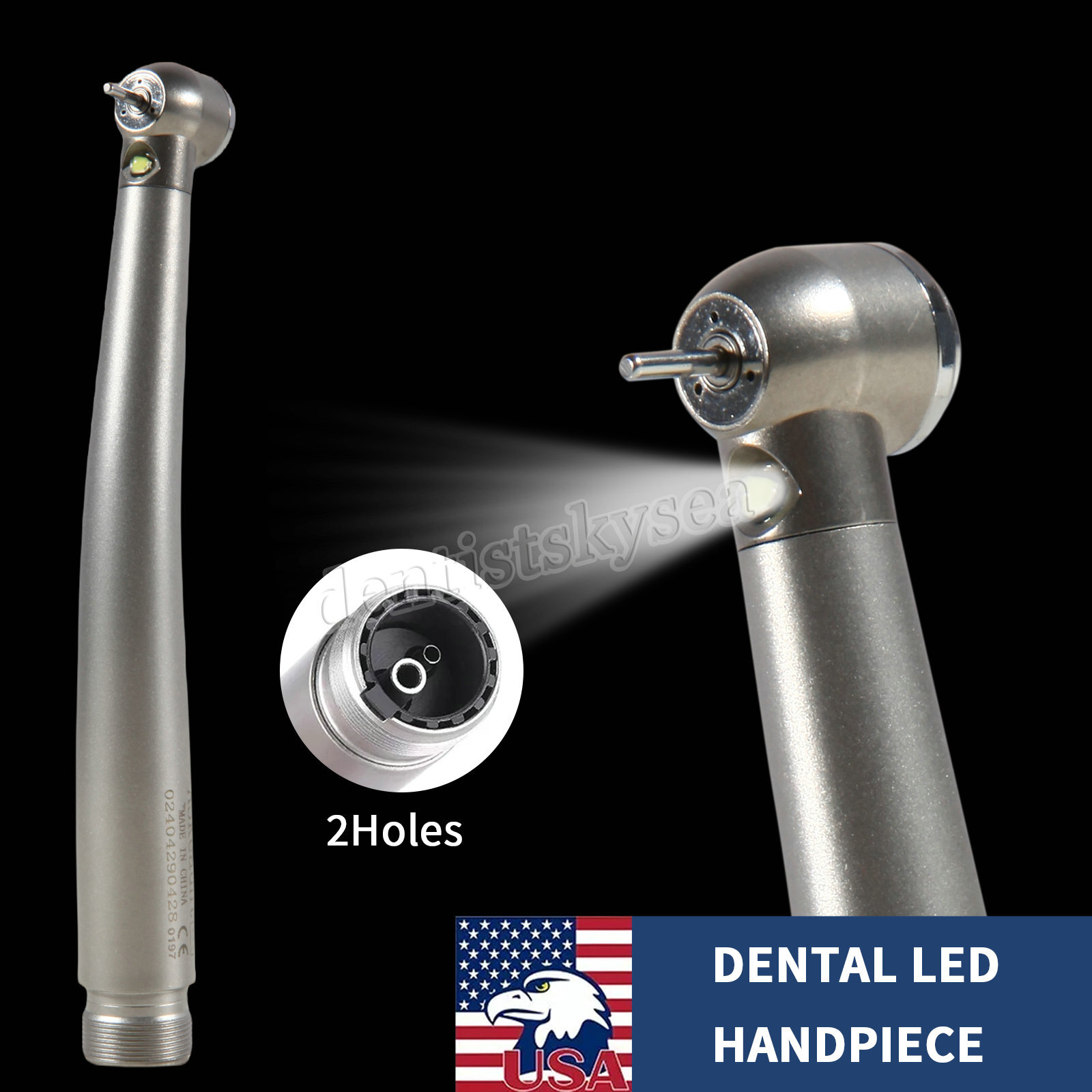 Dental LED E-generator Fiber Optic High Speed Handpiece 2Holes Connection Y