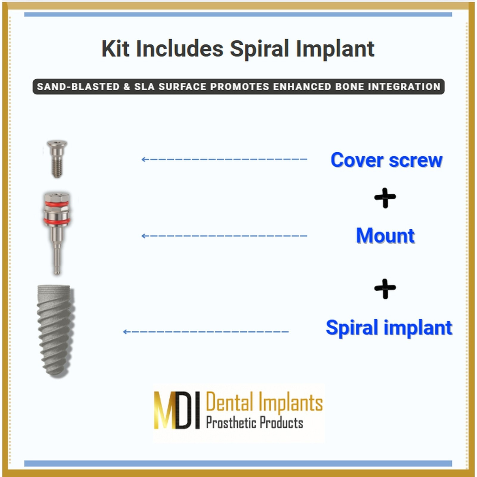 Dental Imp Titanium Internal Hex 2.42mm Compatible Component High Precision Fit