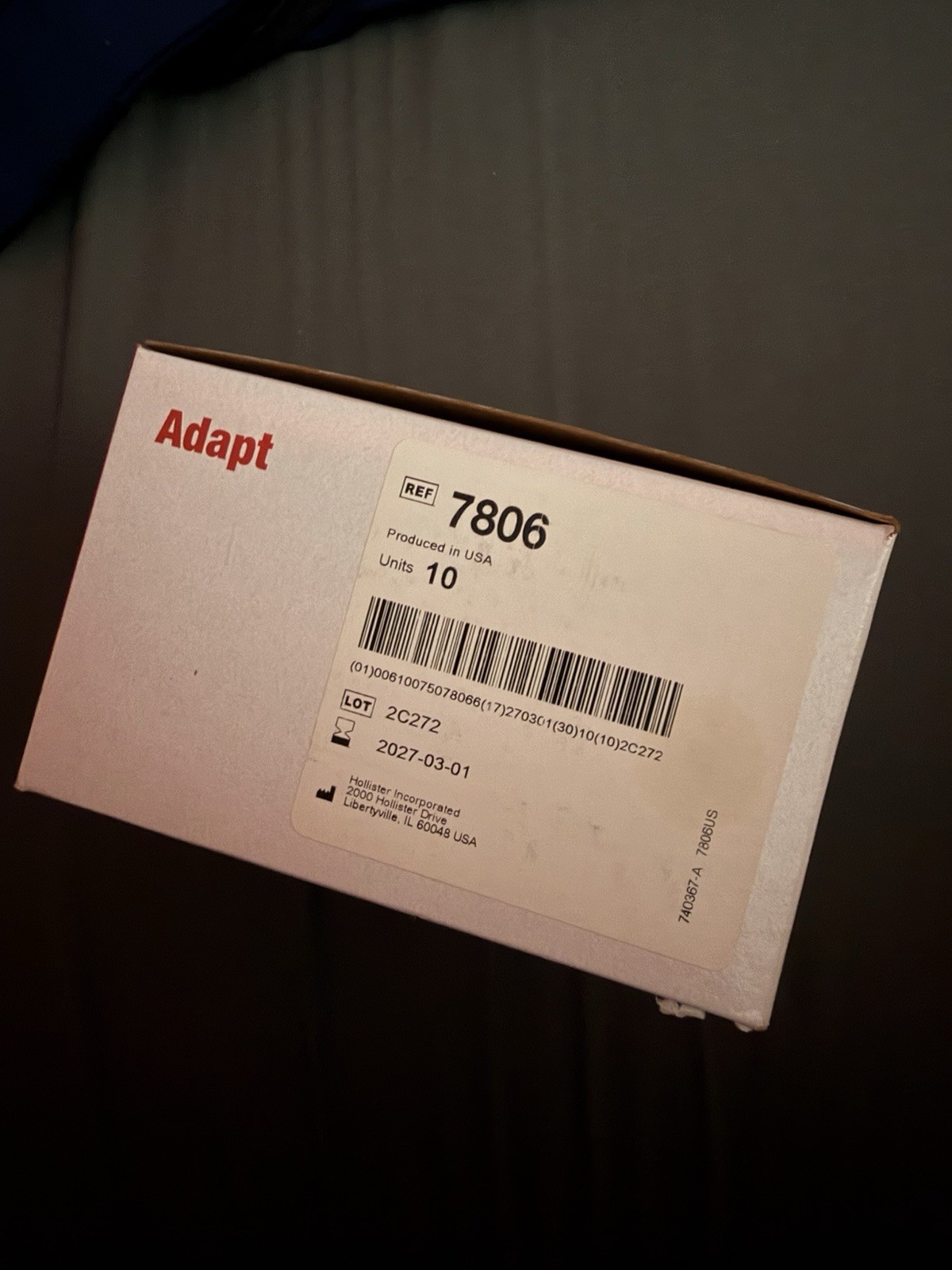 Hollister Adapt 7806 Ostomy Pouch Accessory Ref 7806 Box of 10 Units