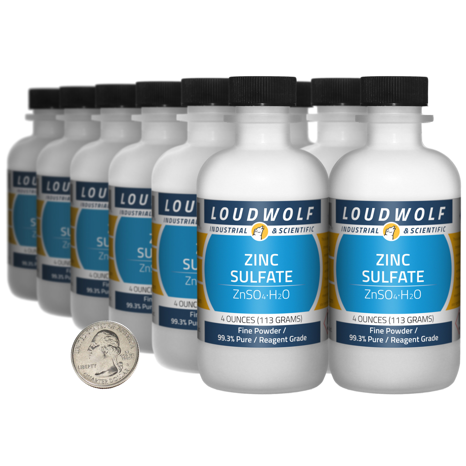 Zinc Sulfate / 3 Pounds / 12 Bottles / 99.3% Pure Reagent Grade / Fine Powder