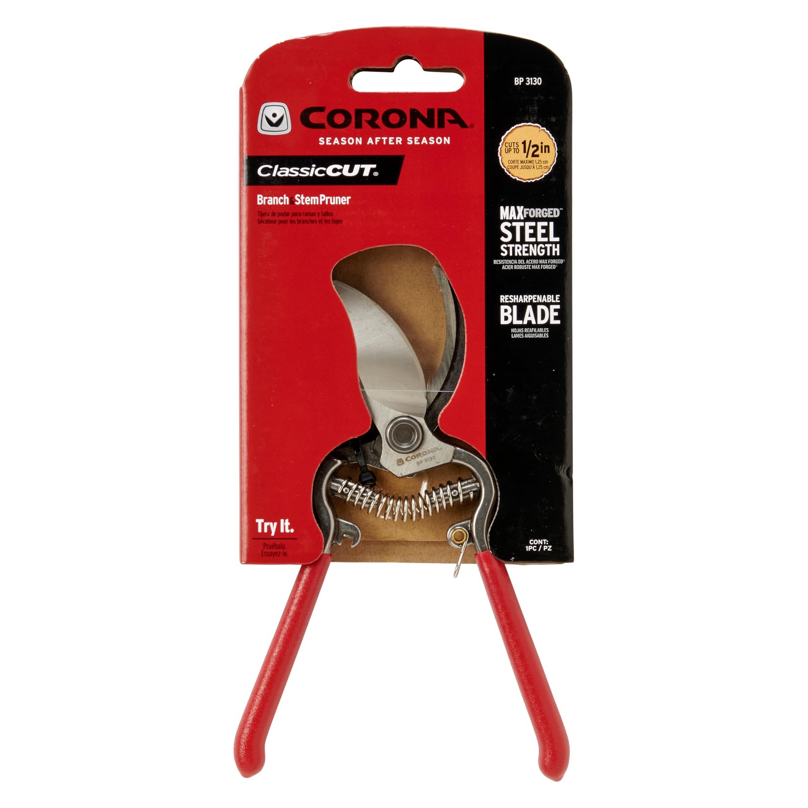 Corona ClassicCUT Forged Bypass Pruning Shears for Gardening | 1/2″ Cut