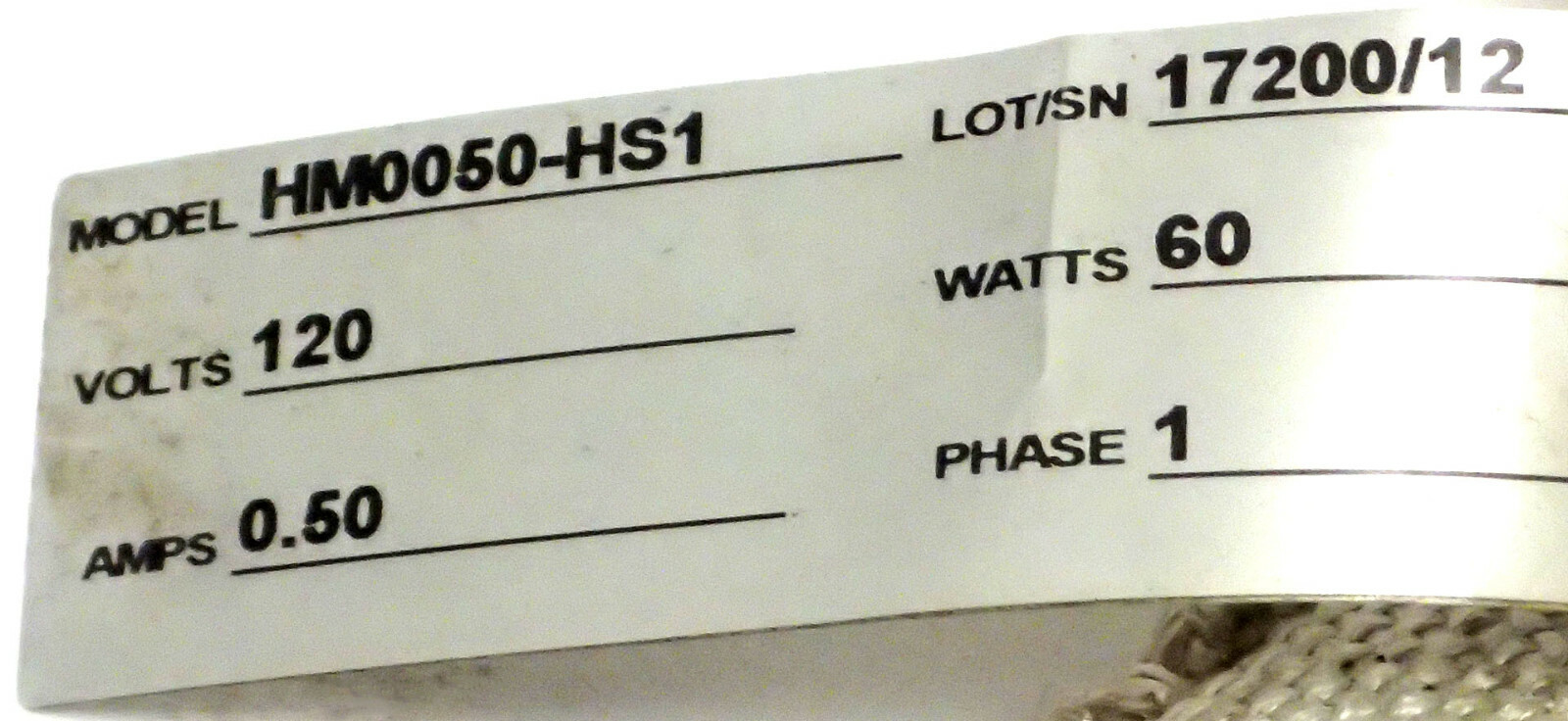 ELECTROTHERMAL HM0050-HS1 HEATING MANTLE 120V 0.5A 1PH 60W w/ POWER CORD TESTED