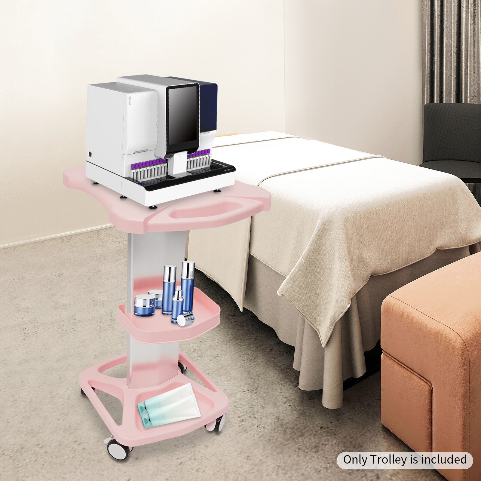 For Cavitation Beauty Machine Stand Rolling Cart ABS Aluminum Beauty SPA Trolley