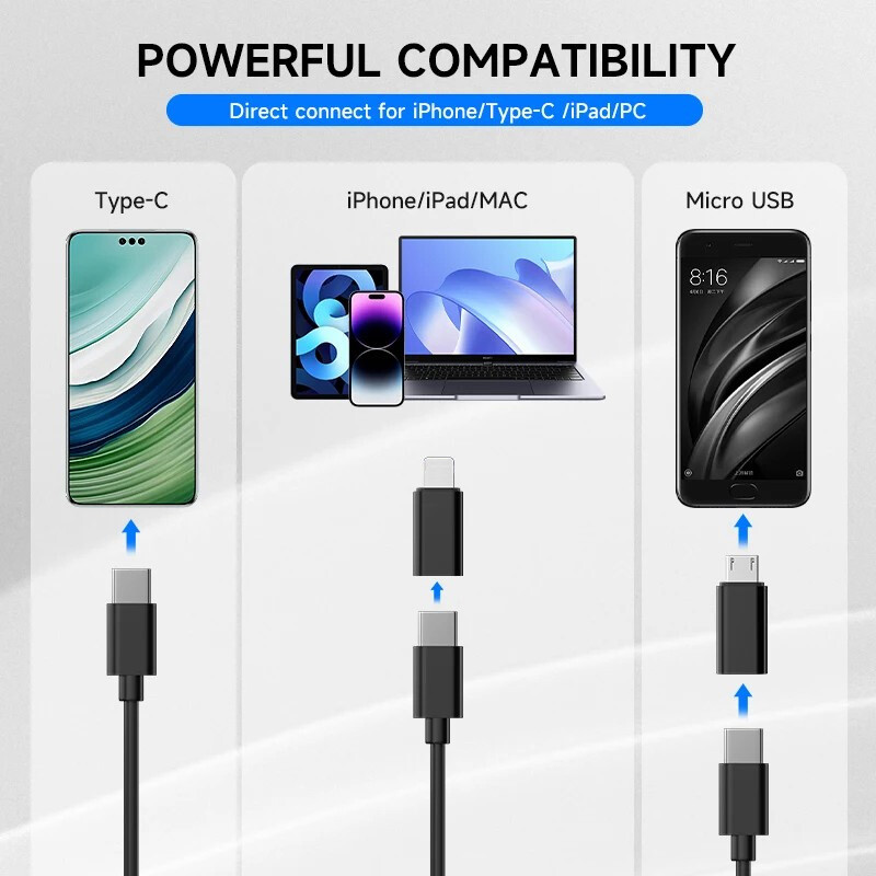 1920P HD Endoscope Camera, 8 LED Dual Lens, IP67 Waterproof for iOS/Android USA