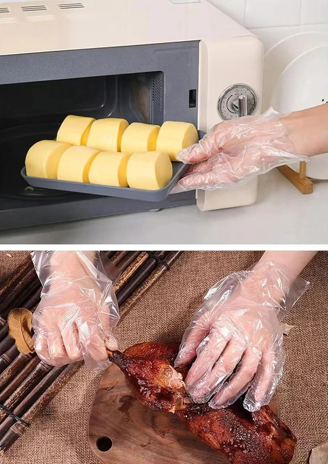 300 Count Disposable Poly Plastic Gloves for Cooking, Food Prep and Food Service