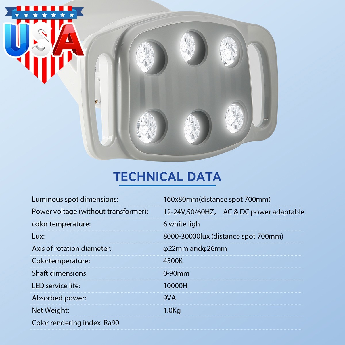 Dental 6 LED White Light Operating Lamp Induction For Dental Unit Chair