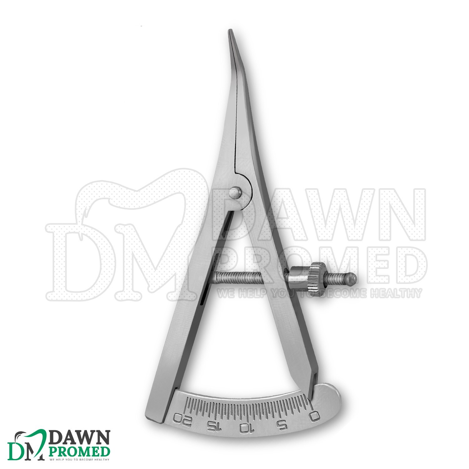 Castroviejo Caliper Angled 3.5″ Small Bone Mapping 0-20mm Scale Dental Inst