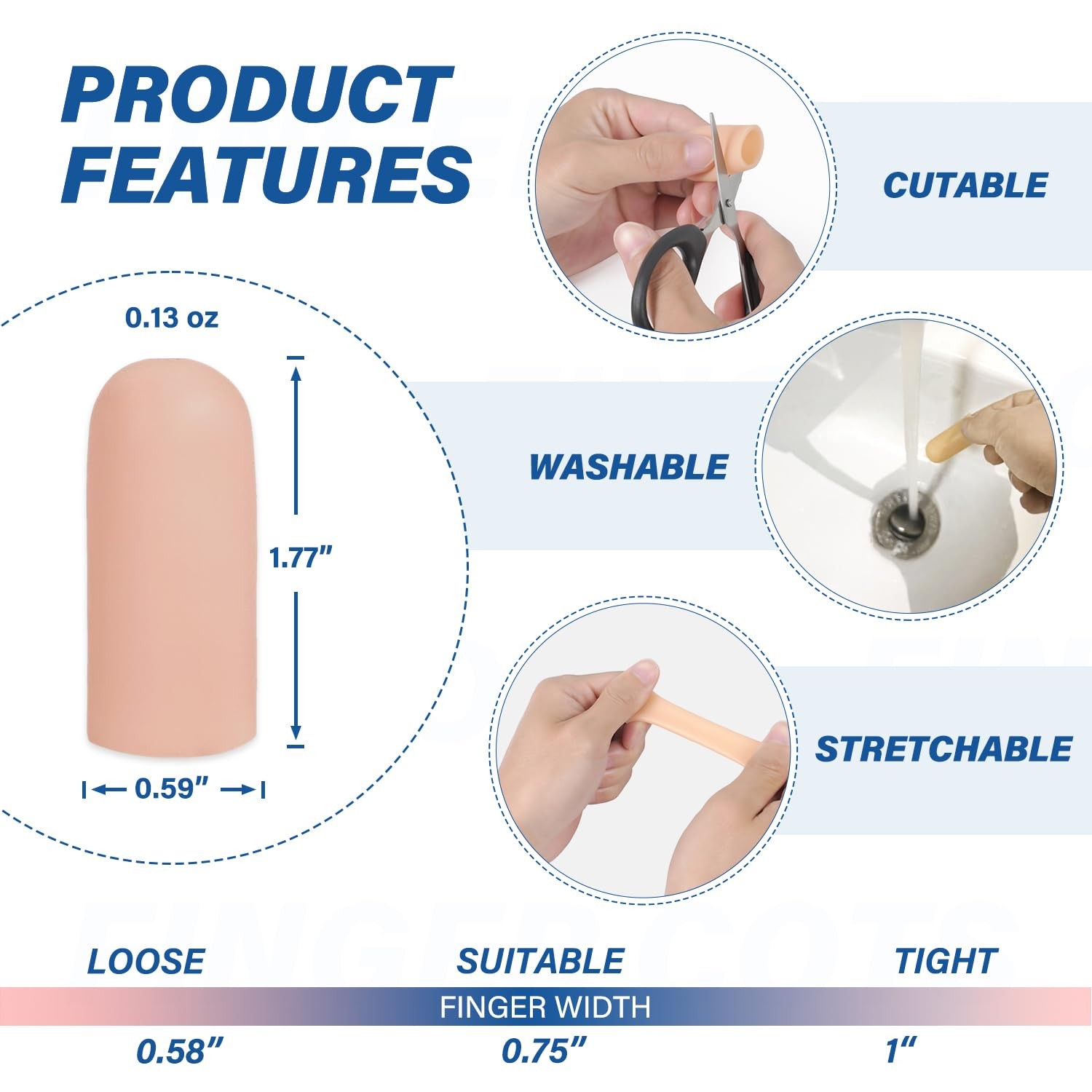 Mastermo Gel Finger Cots Protectors Silicone Fingers Covers Bandages Caps