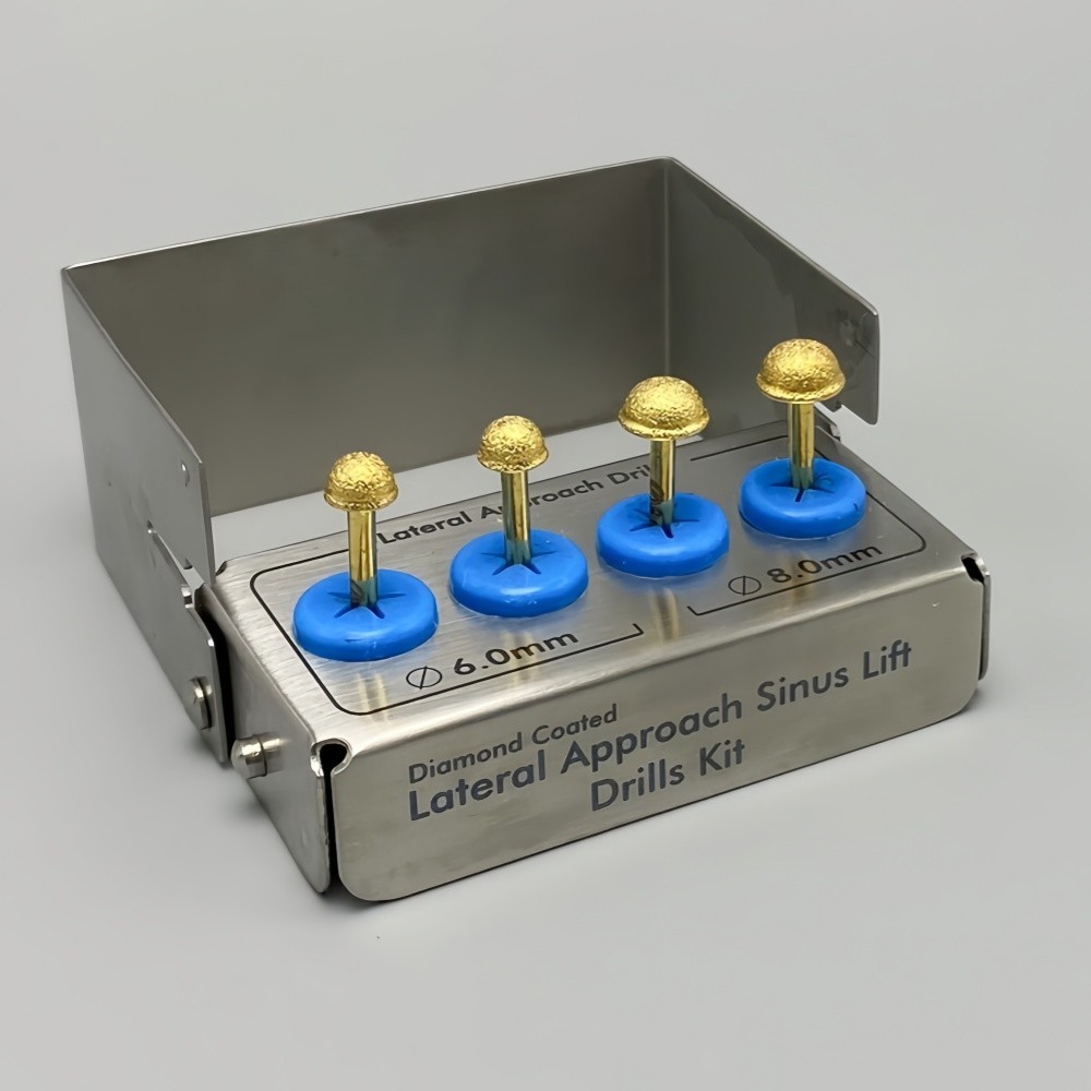 Dental Lateral Approach Drill Kit Sinus Lift Membrane Diamond Coated Burs