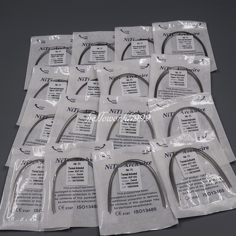 100 Pcs Rectangular Natural/Ovoid/Oval Dental Thermal Activated Niti Arch Wire