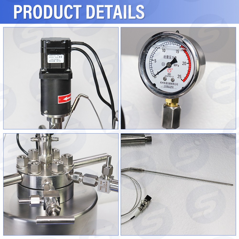 50ml -2000ml Mechanical Stirring High Pressure Reactor Autoclave 350℃ 22Mpa 316L
