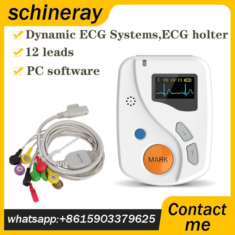 Dynamic ECG Monitor System 24 Hours Recorder ECG Holter,12 lead,USB software