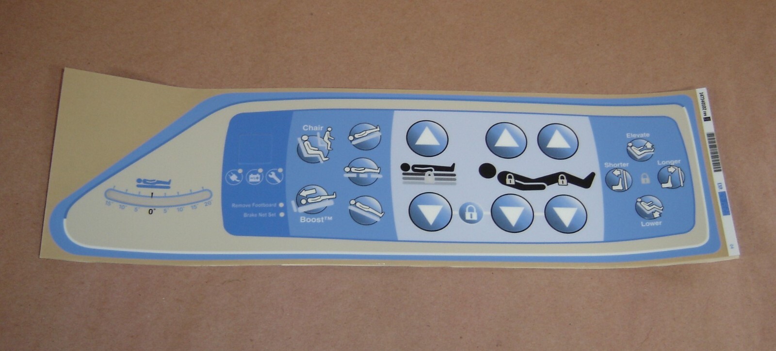 Hill-Rom RIGHT HAND CAREGIVER CONTROL LABEL , English ~ 147340102
