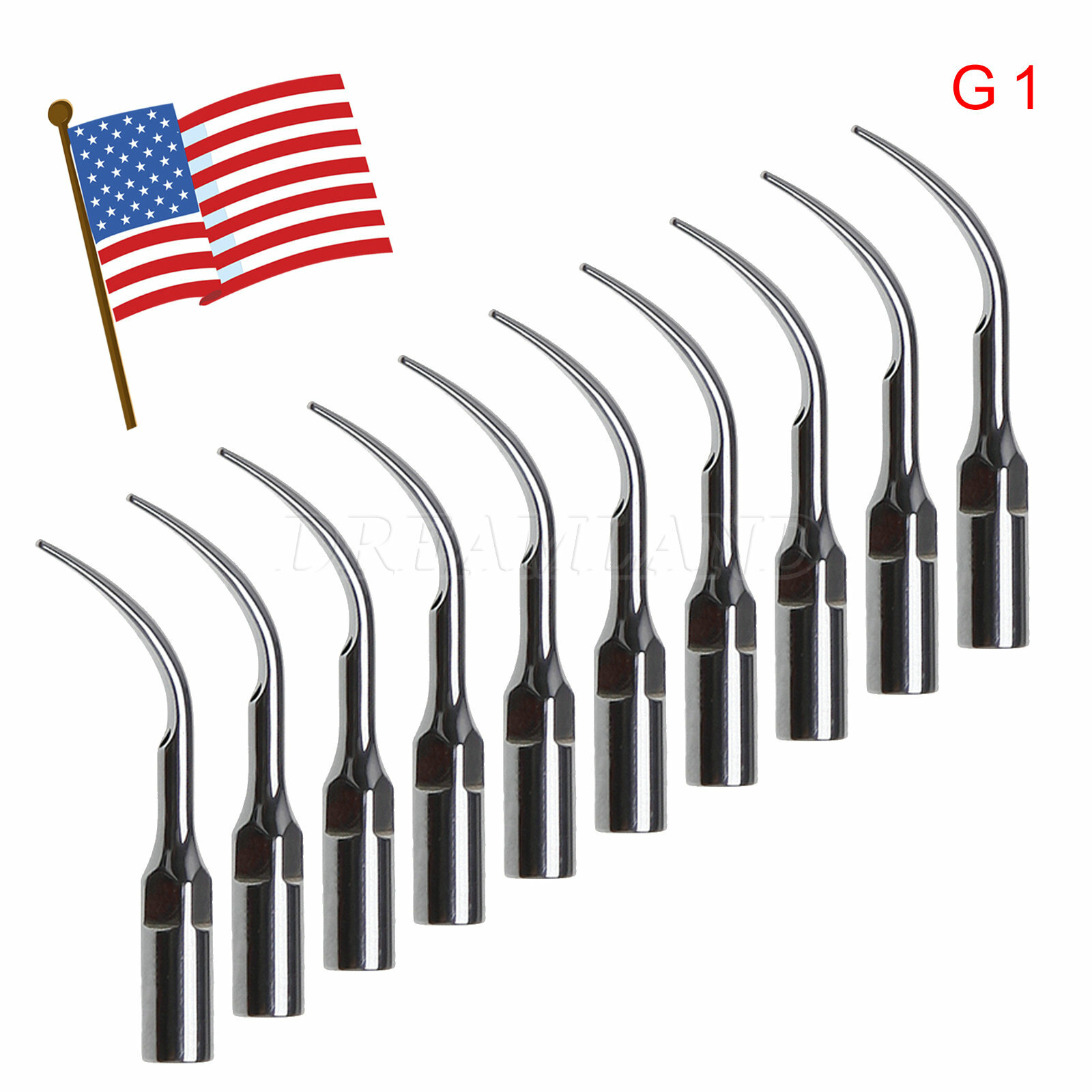 10 Dental Ultrasonic Piezo Scaler Tips Fit EMS Woodpecker Handpiece G1-G6 USPS