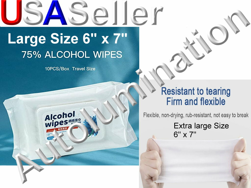 10Pcs Alcohol Prep Pads Disposable Wipes 75% Alcohol Extra Large New & Fresh