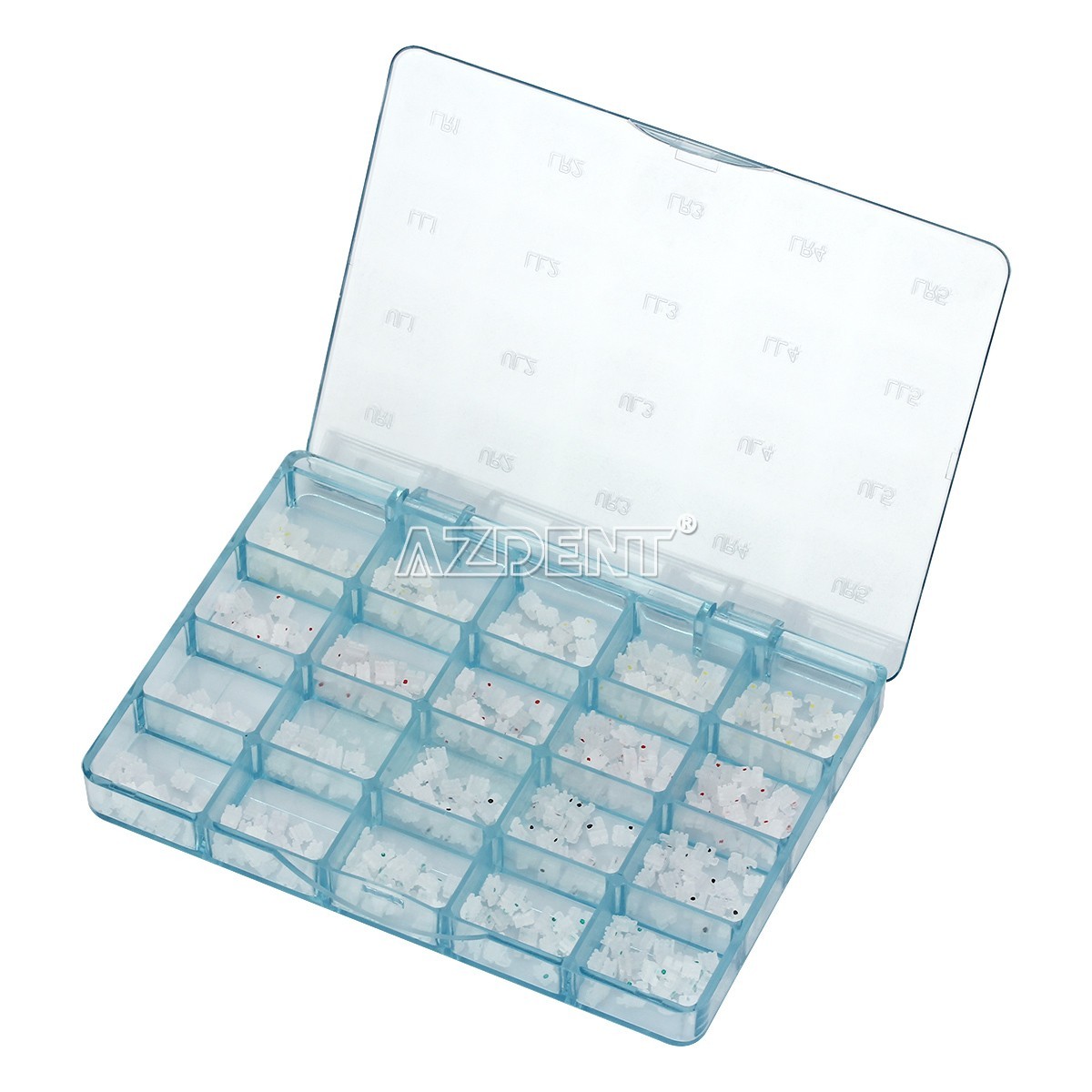 400pcs AZDENT Dental Ortho Ceramic Brace Brackets 5*5 Roth/MBT .022 345 Hooks