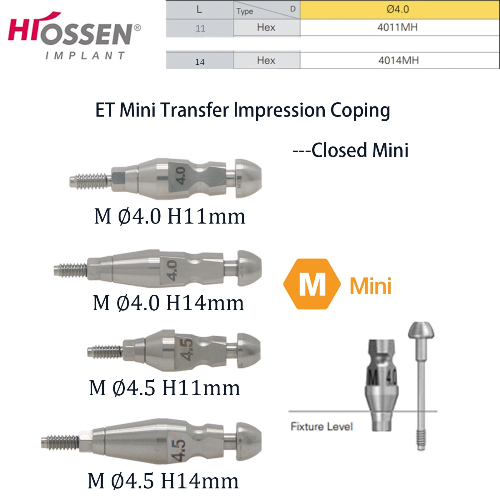 For Hiossen Osstem Dental Healing Abutment Impression Open Close Tray Lab Analog