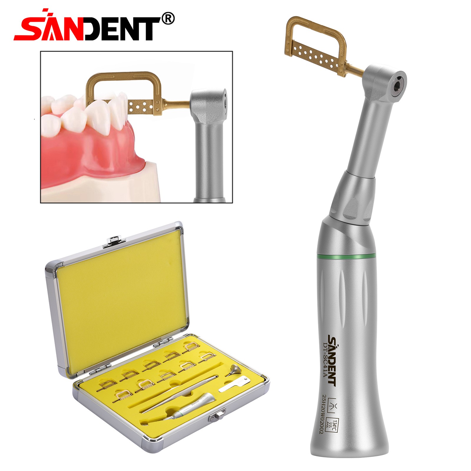 Dental 4:1 Reduction IPR Contra Angle Handpiece Interproximal Stripping Kit