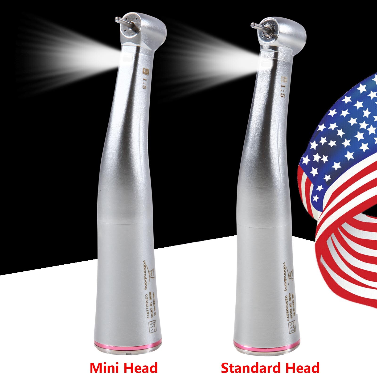 Dental 1:5 Increasing Handpiece Contra Angle LED Fit KAVO NSK Electric Motor BK