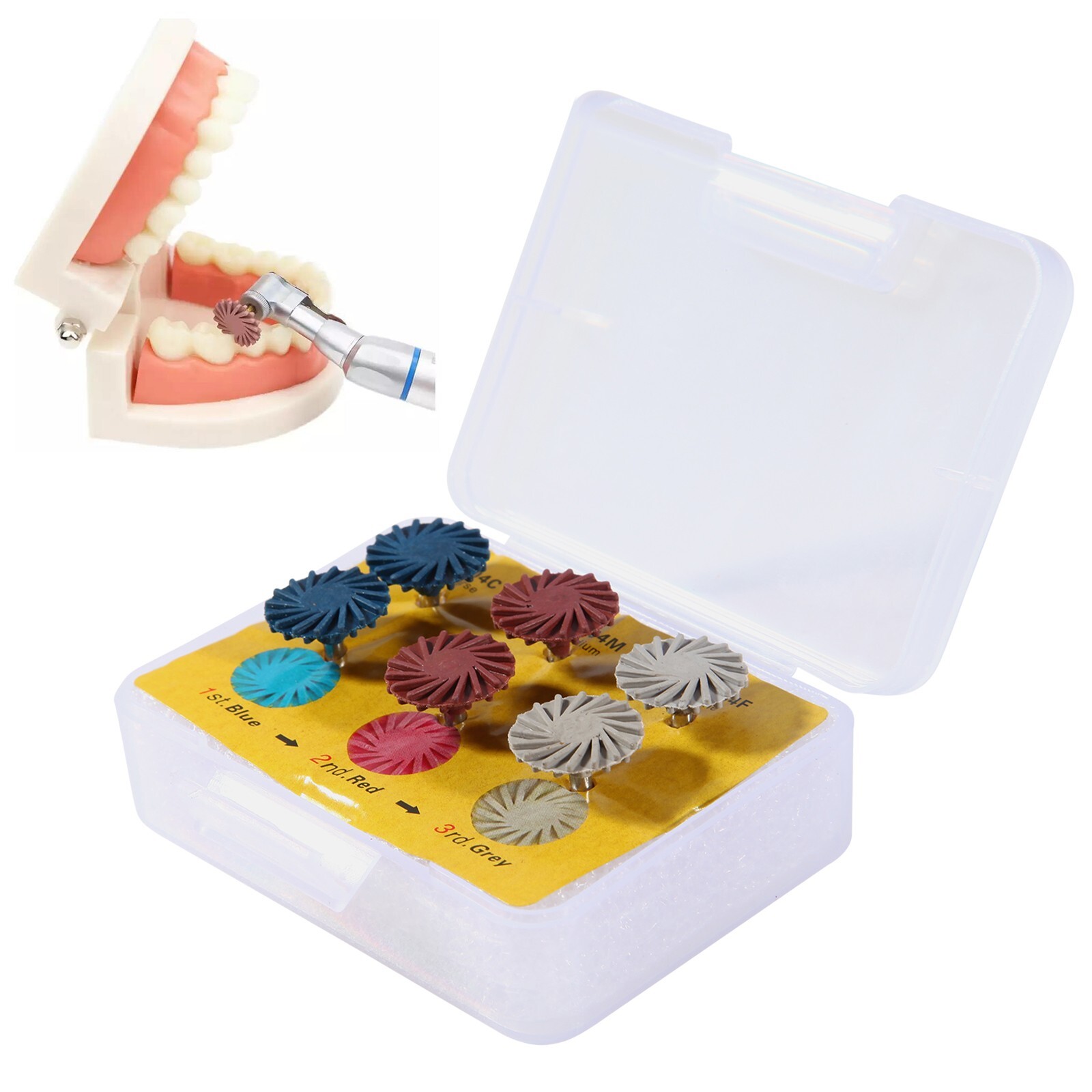 6pcs/Set Dental Composite Polishing Polisher Diamond System RA Disc 14mm Wheel