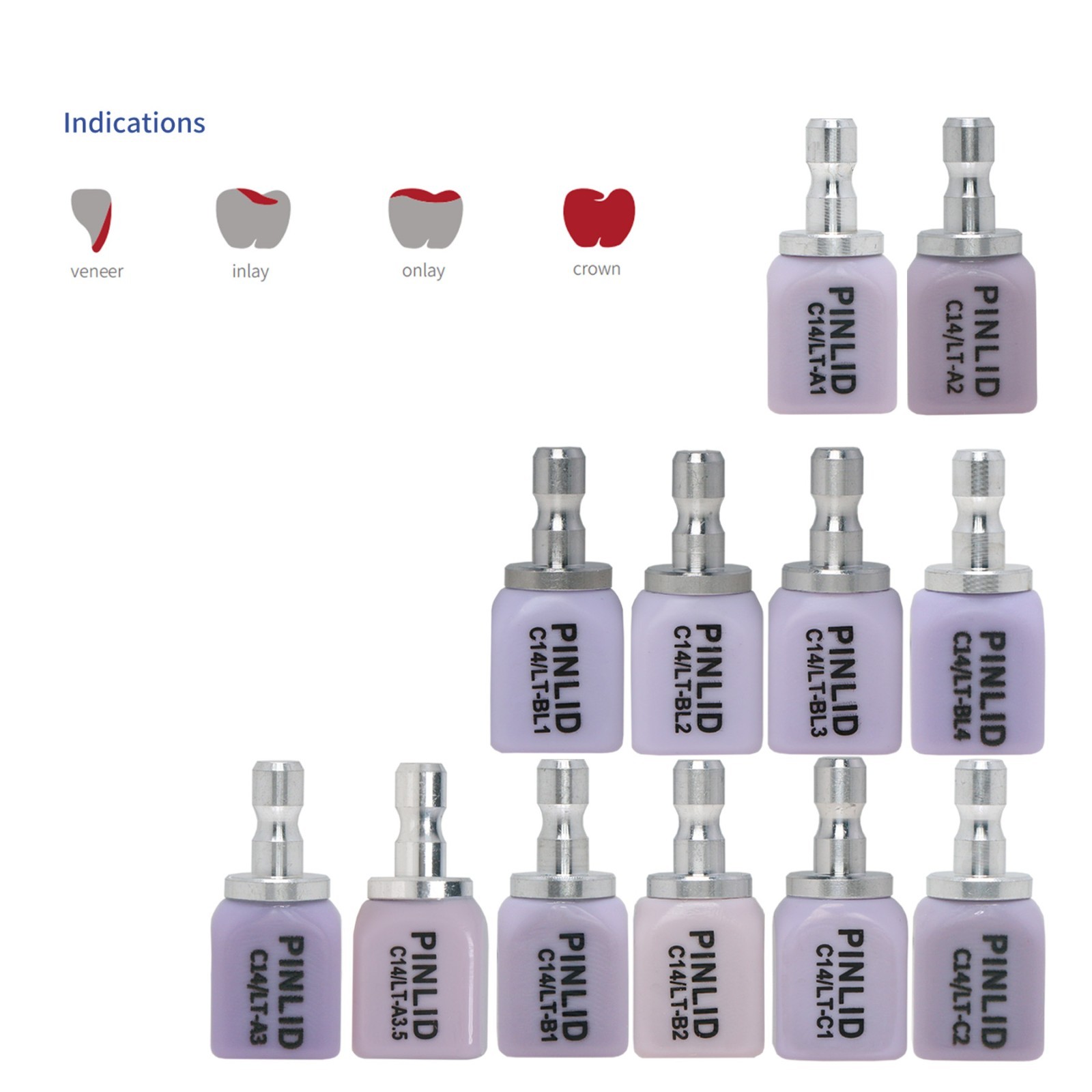 US C14 lithium disilicate glass ceramic blocks e.max CAD CAM HT/LT CEREC inLab