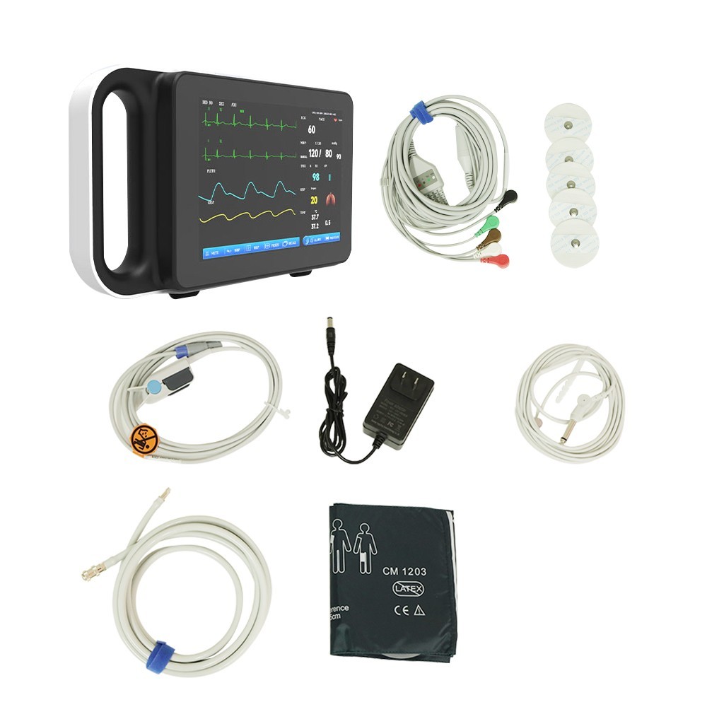 7″ Patient Monitor ICU CCU Vital Signs Monitor ECG/NIBP/TEMP/RESP/SPO2/PR