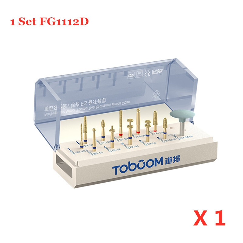 12pcs/set Dental Burs Preparation Kit Anterior Posterior Ceramics Zirconia Crown