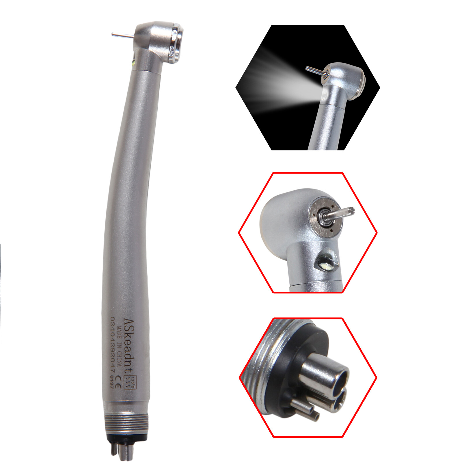 10pcs/1Box Askeadnt Dental LED E-generator High Speed Handpiece 4Holes NSK Style