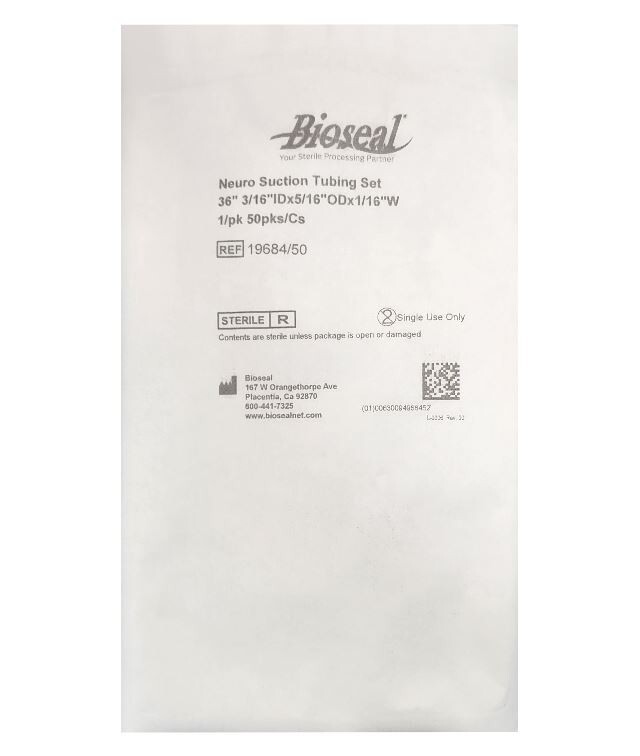 *1-Pack* Bioseal Neuro Suction Tubing Set Silicone Sterile 19684/50