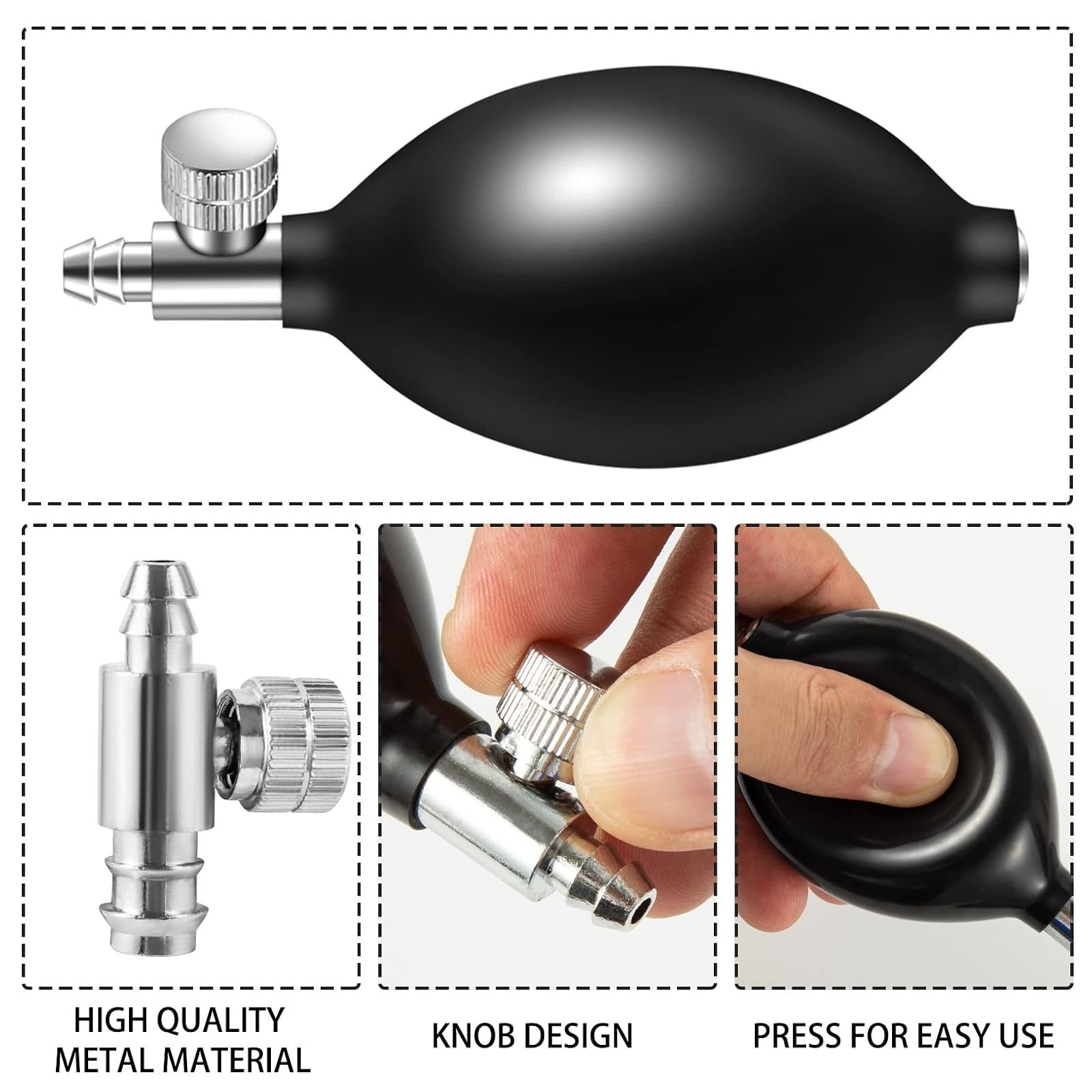 Lamoutor Blood Pressure Bulb Replacement – 3 Pack with Air Release Valve