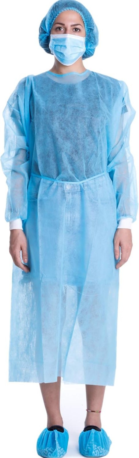 Versatile Disposable Gowns for Safety – Long Sleeve, 100% Polypropylene, 15 Pack