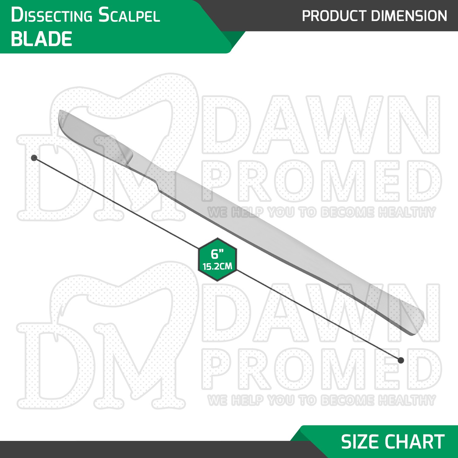 6 Pcs Dissecting Scalpel Blade 6″ Fixed Blade Flat Handle Medical Surgical Set