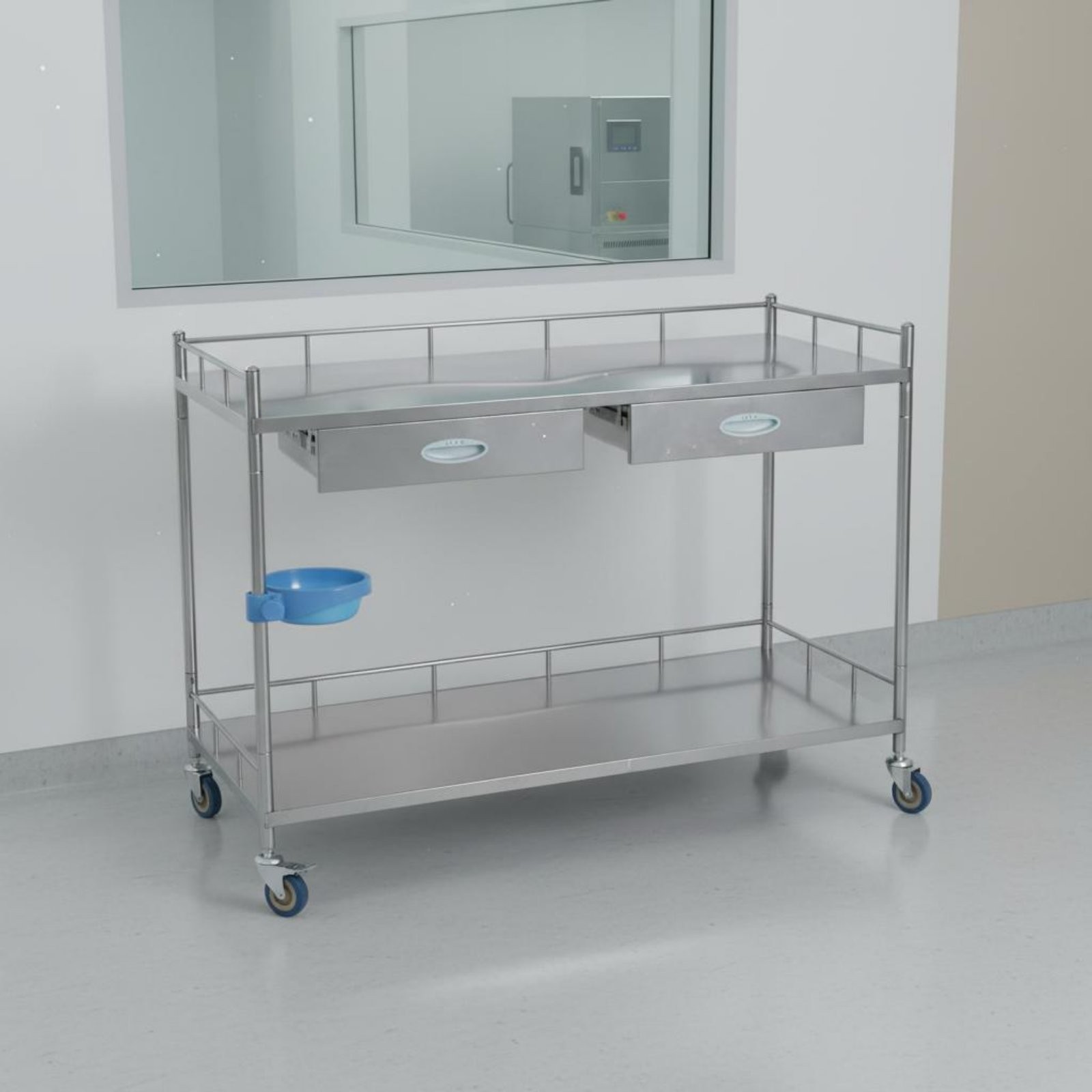 Hospital Treatment Trolley Locking Wheels Oral Instrument Trolley Noiseless