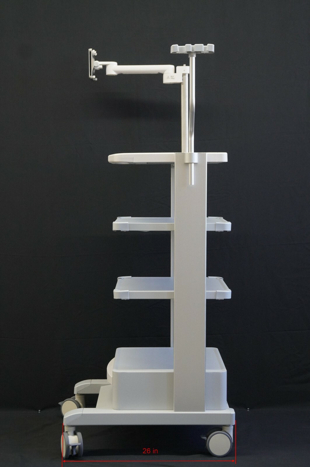 Universal Endoscopy Cart with Optional Probe Holder and Display Monitor Arm