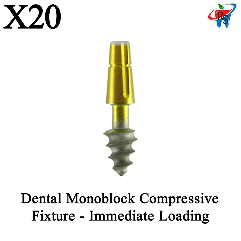 20pcs Dental Monoblock Compressive Immediate Loading Fixture Titanium Sterile