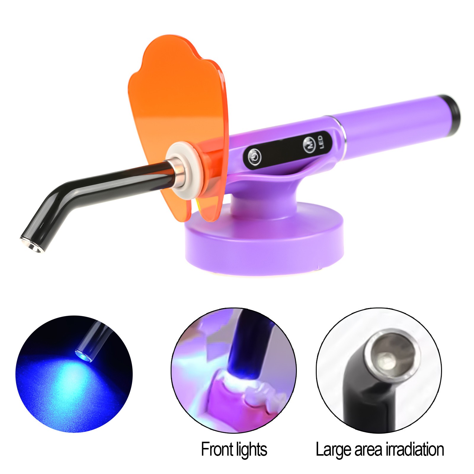 Dental High Power 5W LED Wireless Resin Curing Light 800-2400mw/cm2 A180C Purple