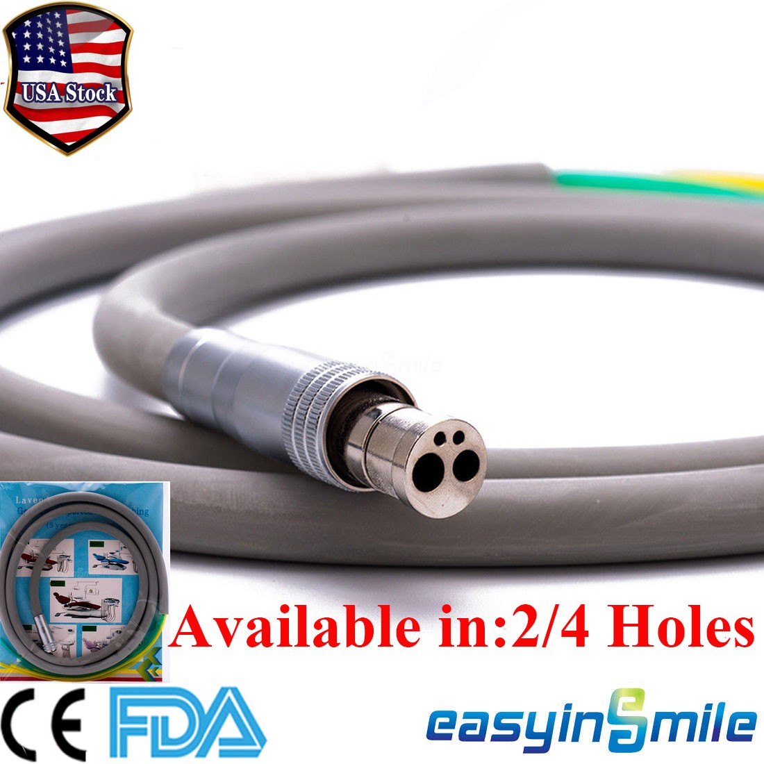 2/4Hole Silicone Tubing Hose Endo Connector For Dental High Fast Speed Handpiece