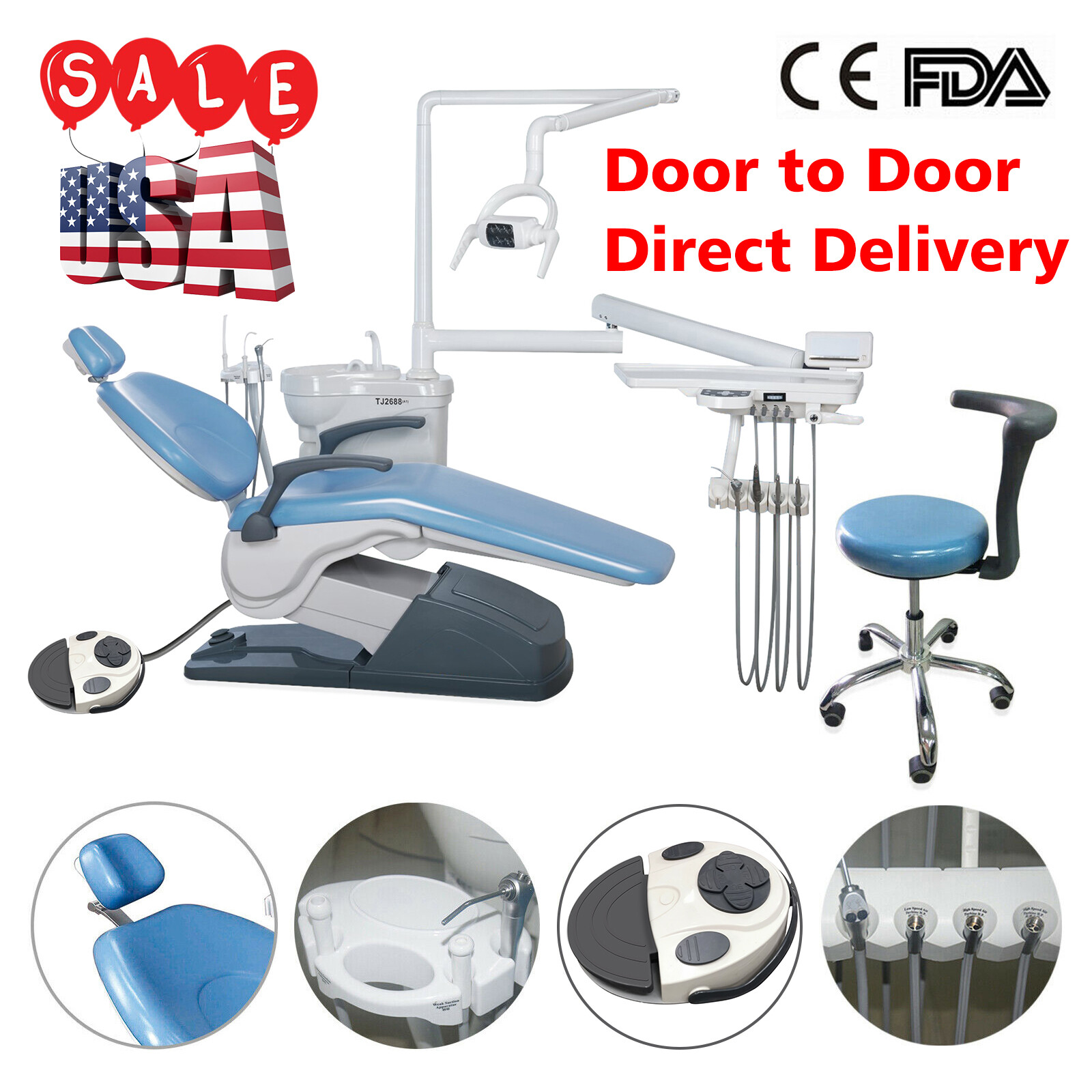 Compensate Wider Unit Chair Computer Control PU Leather+Stool TJ2688-A1