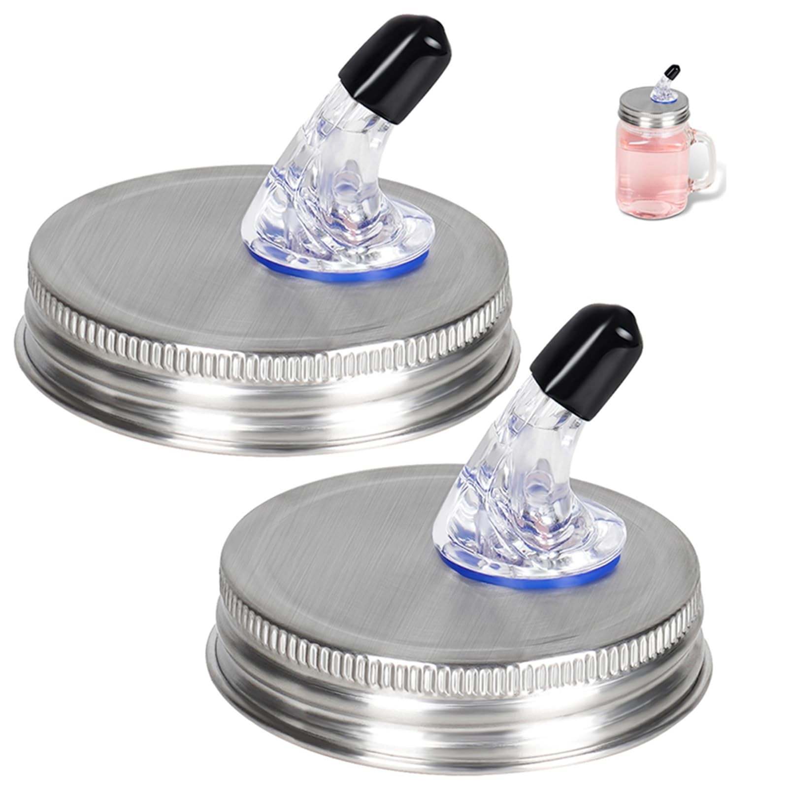 Stainless Steel Mason Jar 2.75 Inch Regular Mouth(New Style), silver lid 1