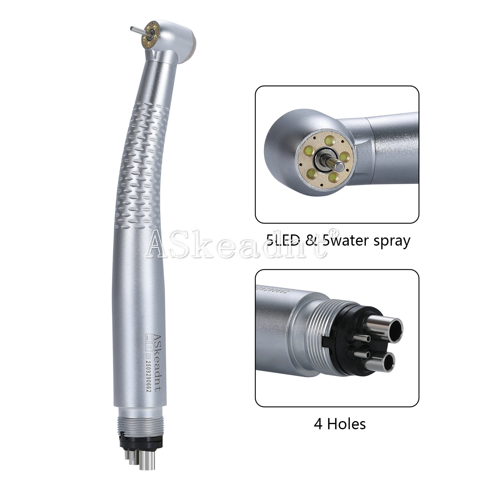 Dental LED E-generator Shadowless Ring Ceramic Handpiece 5 Water Spary 4Holes