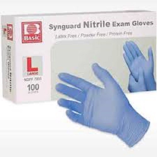 2.000 pc Large Disposable Gloves Basic Blue Synguard Nitrile Powder Free 2 Cases