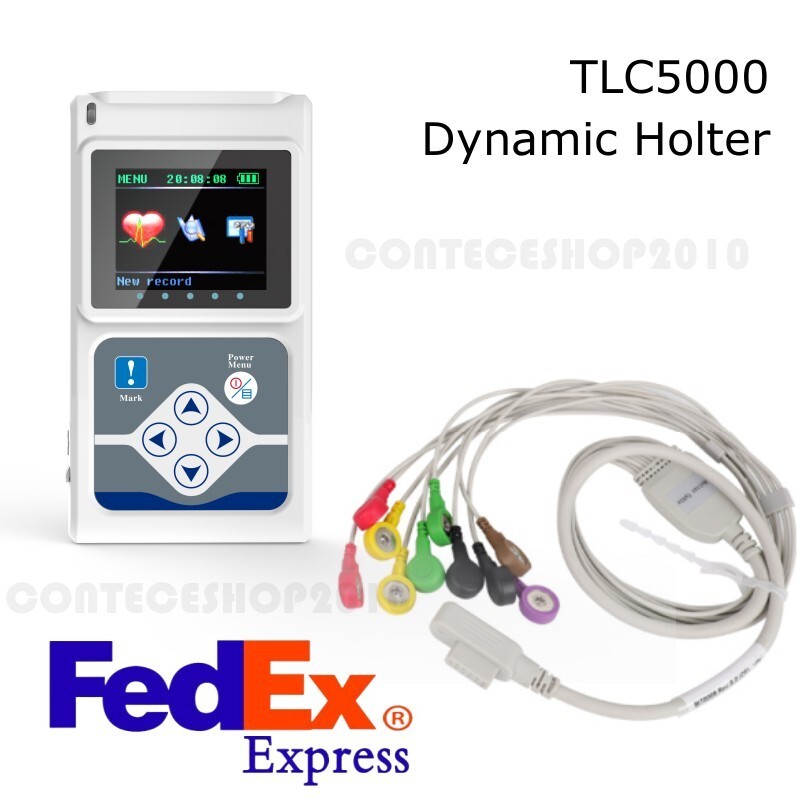 CONTEC TLC5000 Dynamic ECG Holter 12 Channel 24 Hours Analyzer Recorder SW