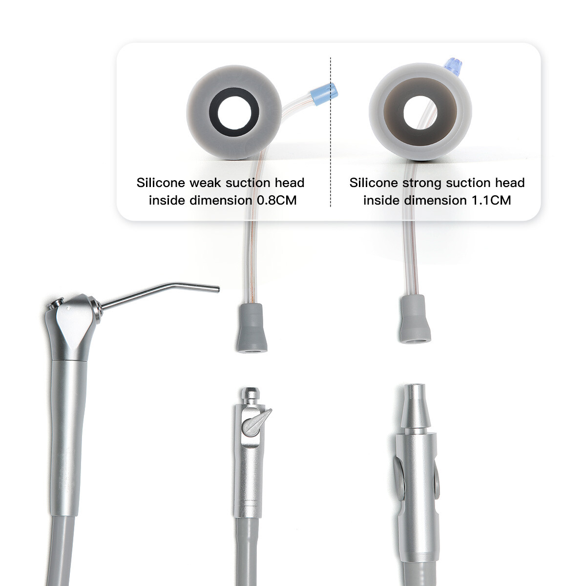 Dental Saliva Ejector Strong Weak Suction Rubber Snap Tip Adapter Replacements