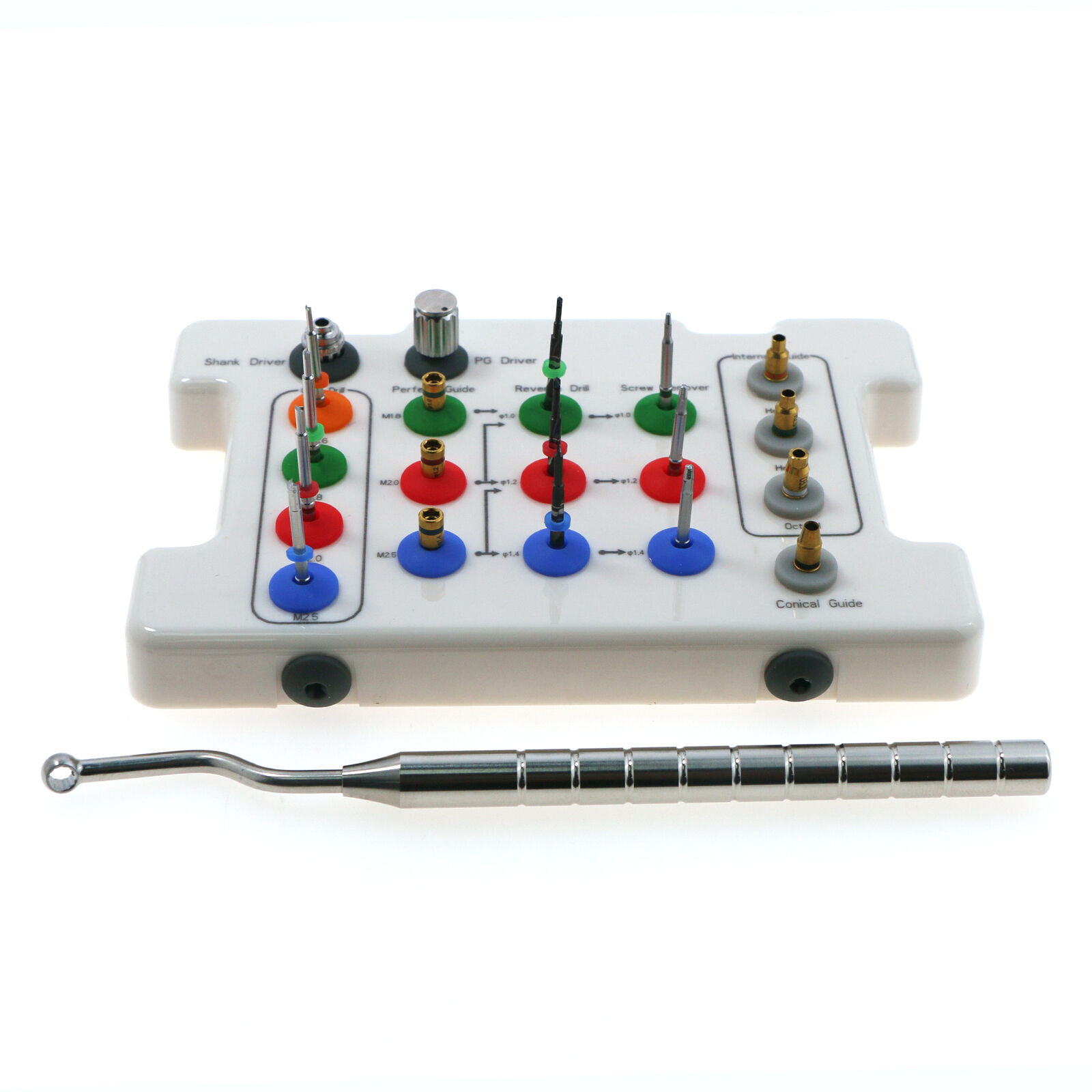 Implant Broken Fractured Screw Removal Kit Drill Guide Driver Dental Remover Set