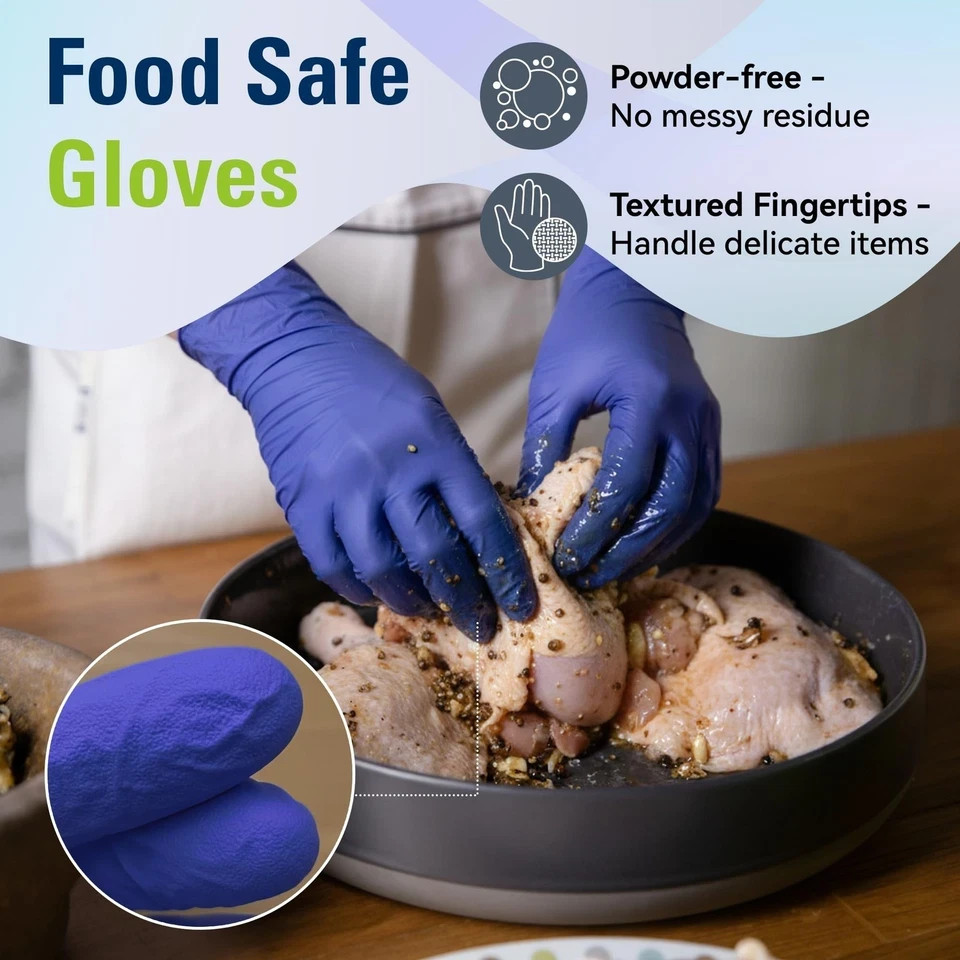 Disposable Nitrile Gloves, Food Safe, Latex-Free Powder-Free, Kitchen Rubber …