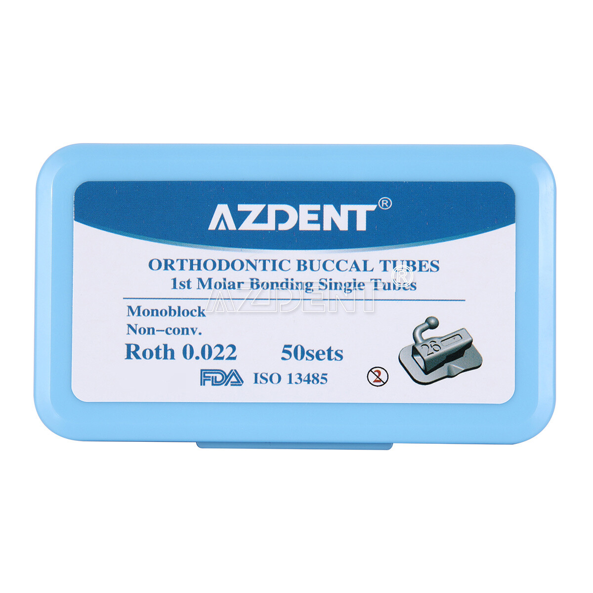 50Sets AZDENT Dental Orthodontic Buccal Tube 1st 2nd Molar Tube Roth MBT 022/018